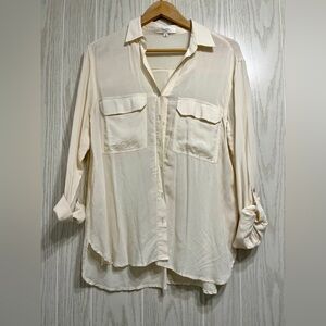 Love Tree Los Angeles Ivory  button down shirt Size L